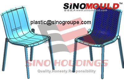 Gas assisted chair mold solution